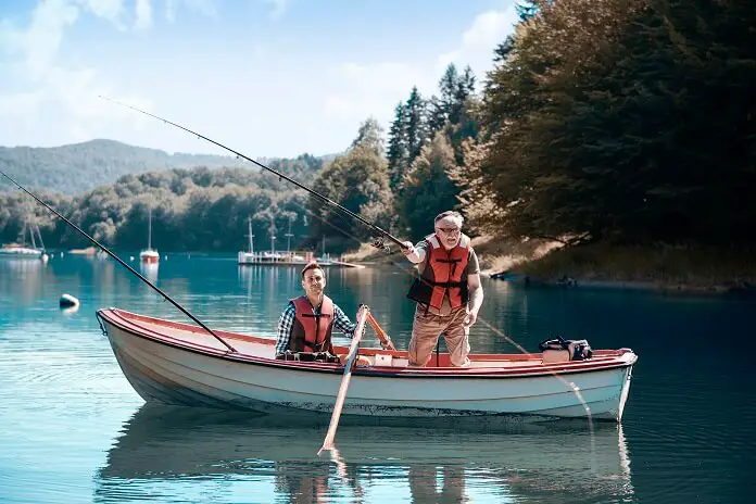Two men relaxing fishing