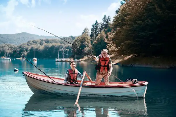 Men relaxing and doing fishing